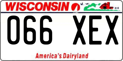 WI license plate 066XEX