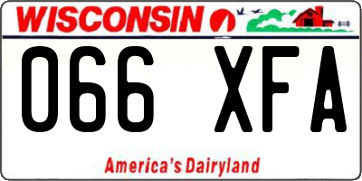 WI license plate 066XFA