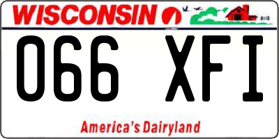 WI license plate 066XFI