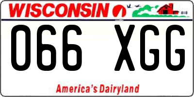 WI license plate 066XGG