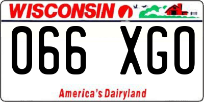 WI license plate 066XGO