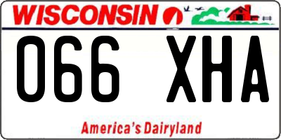 WI license plate 066XHA