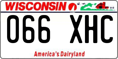 WI license plate 066XHC