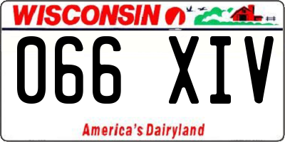 WI license plate 066XIV