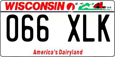 WI license plate 066XLK