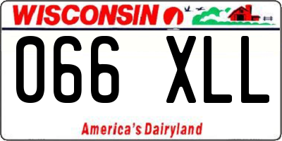 WI license plate 066XLL