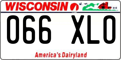 WI license plate 066XLO