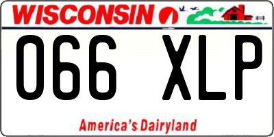 WI license plate 066XLP