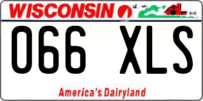 WI license plate 066XLS