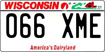 WI license plate 066XME