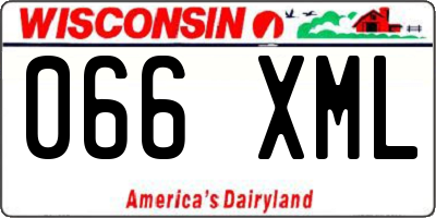 WI license plate 066XML
