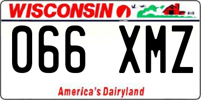 WI license plate 066XMZ