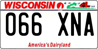 WI license plate 066XNA