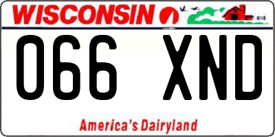 WI license plate 066XND