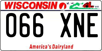 WI license plate 066XNE