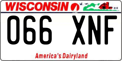 WI license plate 066XNF