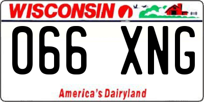 WI license plate 066XNG