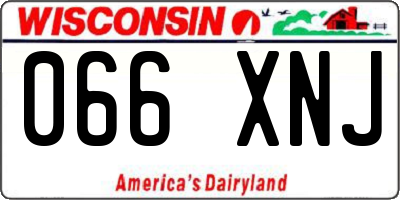 WI license plate 066XNJ