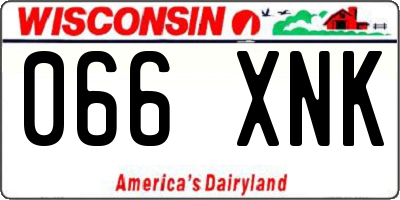 WI license plate 066XNK