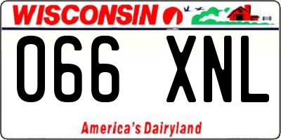 WI license plate 066XNL