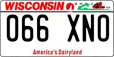 WI license plate 066XNO
