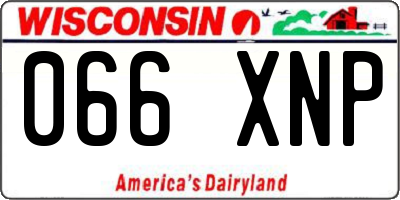 WI license plate 066XNP