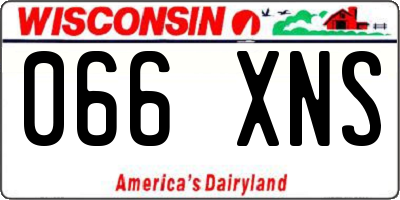 WI license plate 066XNS