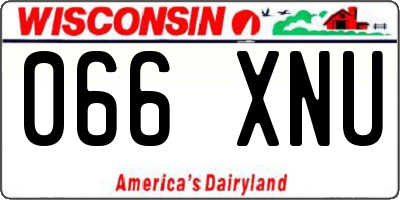 WI license plate 066XNU