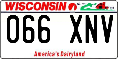 WI license plate 066XNV