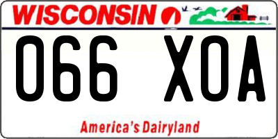 WI license plate 066XOA