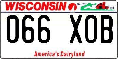 WI license plate 066XOB