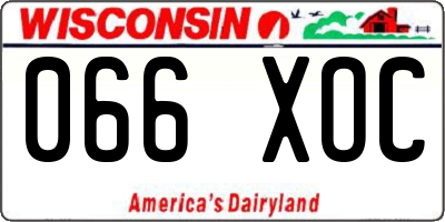 WI license plate 066XOC