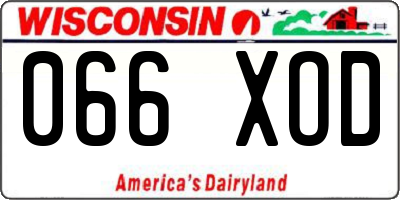 WI license plate 066XOD