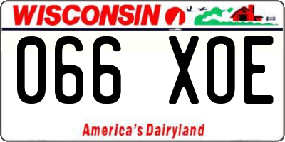 WI license plate 066XOE