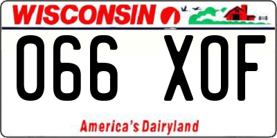 WI license plate 066XOF