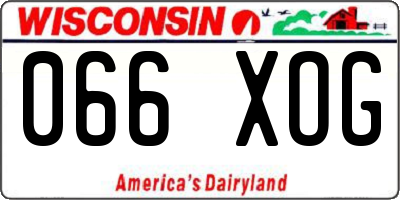WI license plate 066XOG