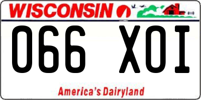 WI license plate 066XOI