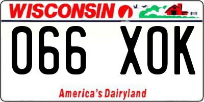 WI license plate 066XOK