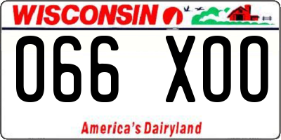 WI license plate 066XOO