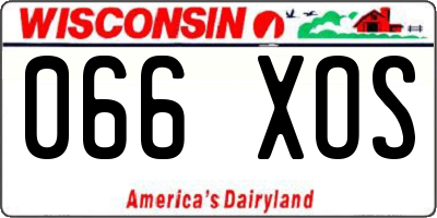 WI license plate 066XOS