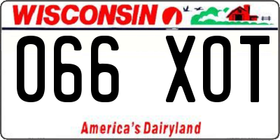 WI license plate 066XOT