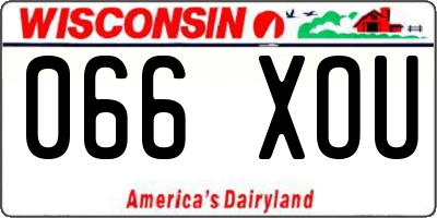 WI license plate 066XOU