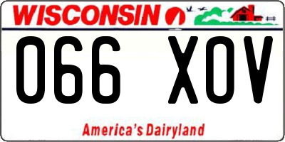 WI license plate 066XOV