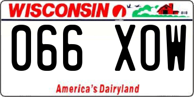 WI license plate 066XOW