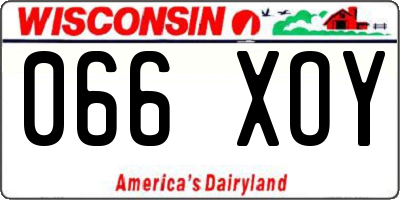 WI license plate 066XOY
