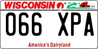 WI license plate 066XPA