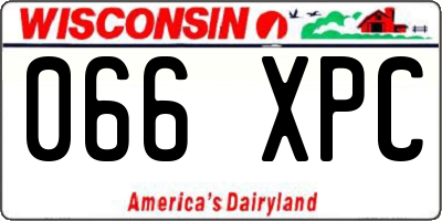 WI license plate 066XPC