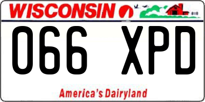 WI license plate 066XPD