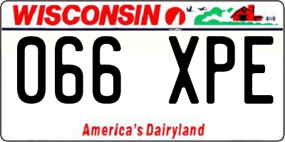 WI license plate 066XPE