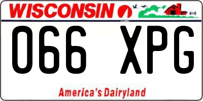 WI license plate 066XPG